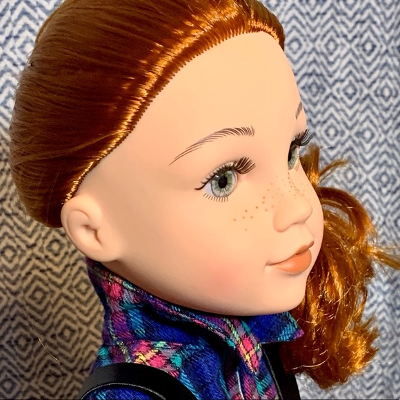Journey Girls KELSEY 18" Doll Red Curly Ling Hair Green Eyes Freckles Like New - Picture 10 of 12